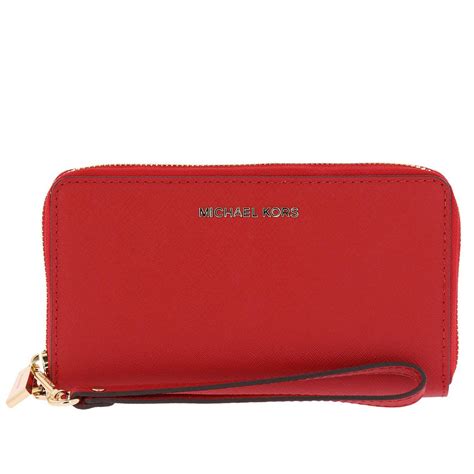 michael kors scarlet red wallet|Michael Kors small red purse.